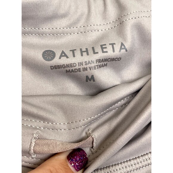 Athleta Contender Aero 7/8 Leggings Laser Cut Ombre Pebble Gray Women's Size M - Picture 11 of 15
